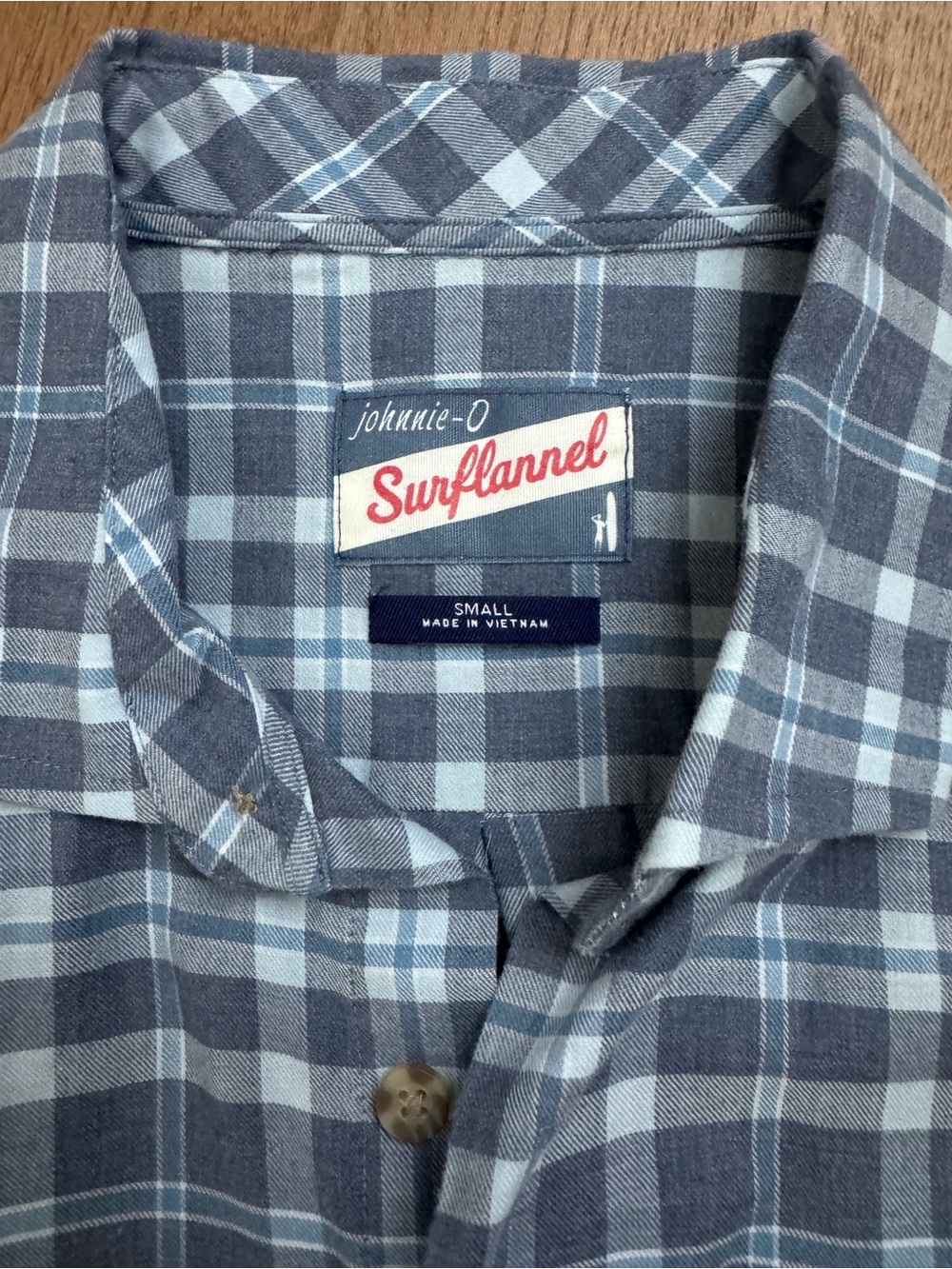 johnnie-O Blue and Light Blue Plaid Button-Down Shirt